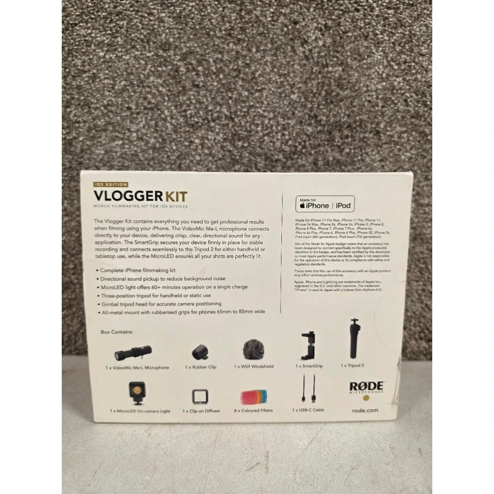 Rode Vlogger Kit iOS Edition Mobile Filmmaking Kit for iPhone VLOGVMML NEW
